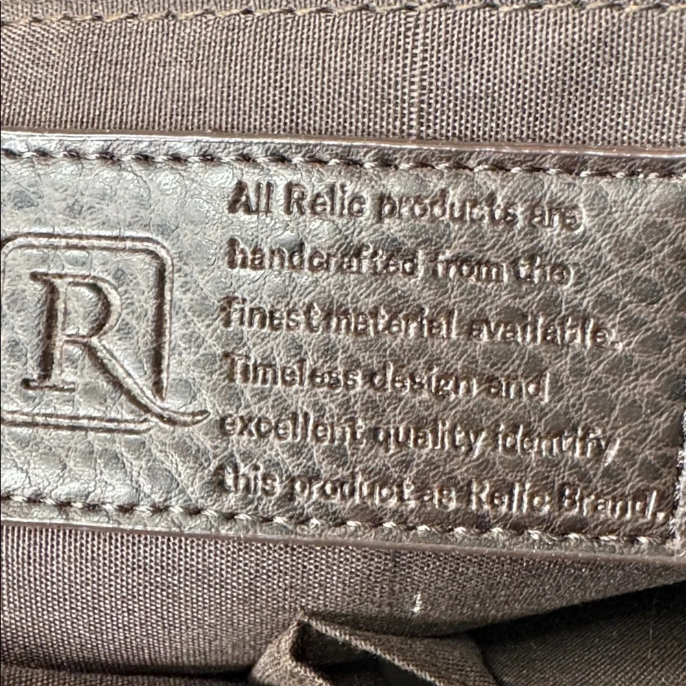 Relic Dark Brown Leather Messenger Bag 10.5”X8X4”